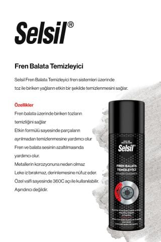 Selsil 500 ml, 36 AL 30 ÖDE Fren Balata Temizleyici Sprey ve rosie pamuk
