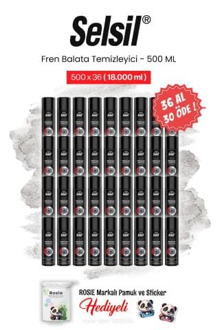 Selsil 500 ml, 36 AL 30 ÖDE Fren Balata Temizleyici Sprey ve rosie pamuk