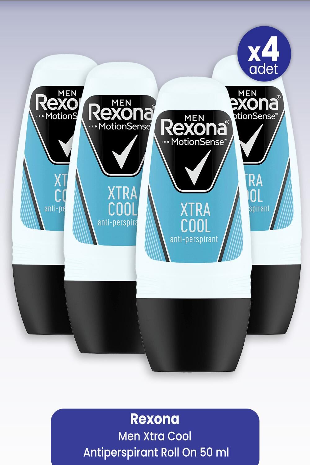 Rexona Men Xtra Cool Antiperspirant Roll On 50 ml x 4 Adet