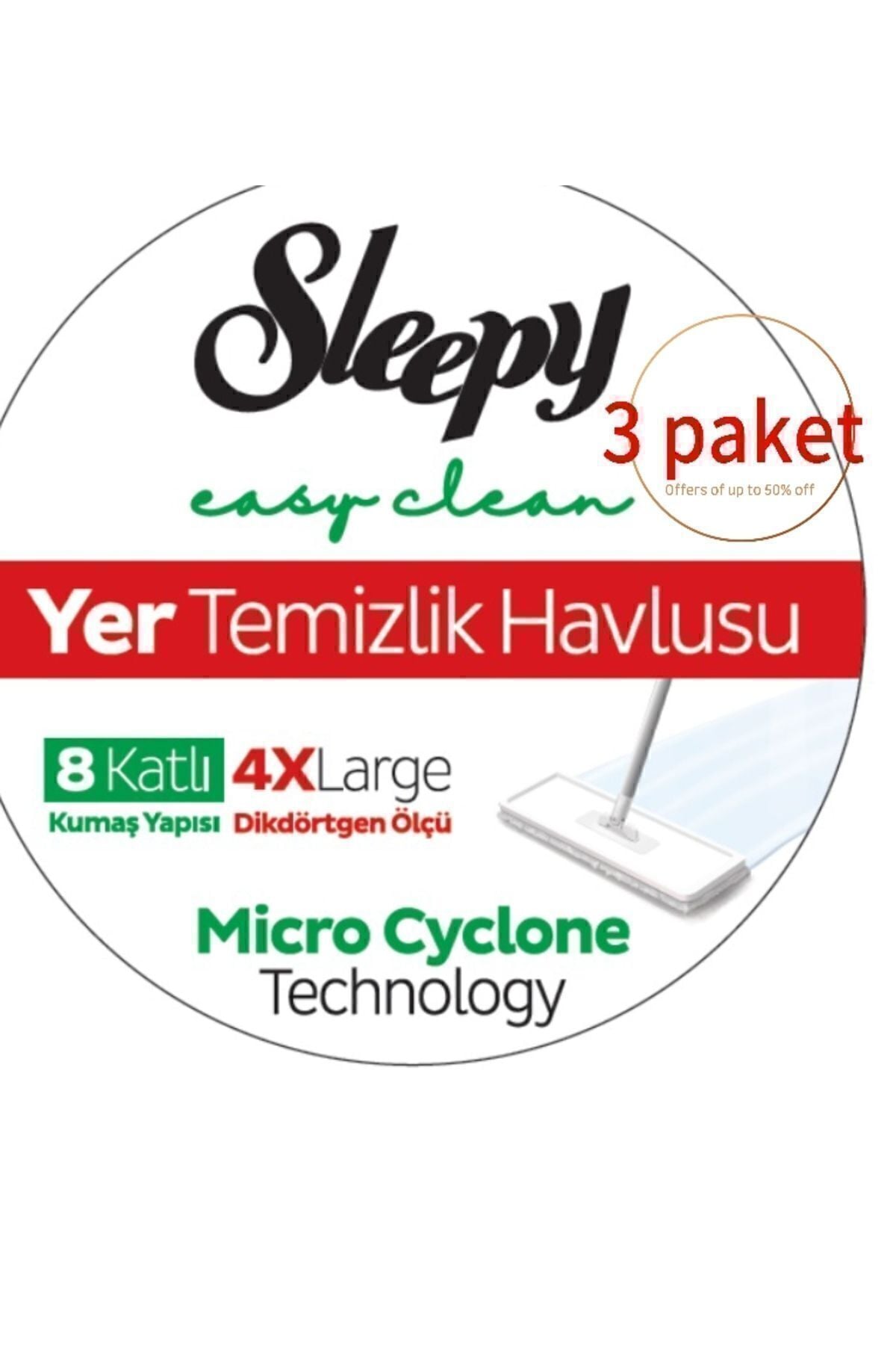 Yüzey Yer Temizleme Havlusu, 4 XL 8 Kat, 4 Paket, Dayanıklı Özel Ambalaj