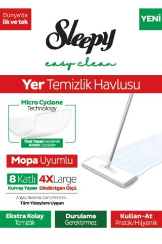 Yüzey Yer Temizleme Havlusu, 4 XL 8 Kat, 4 Paket, Dayanıklı Özel Ambalaj