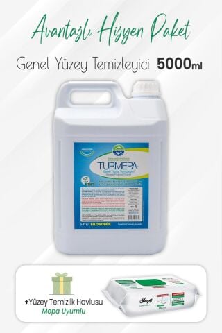 Turmepa Genel Yüzey Temizleyici 5 lt ve Mopa Uyumlu Yüzey Temizlik 80'li