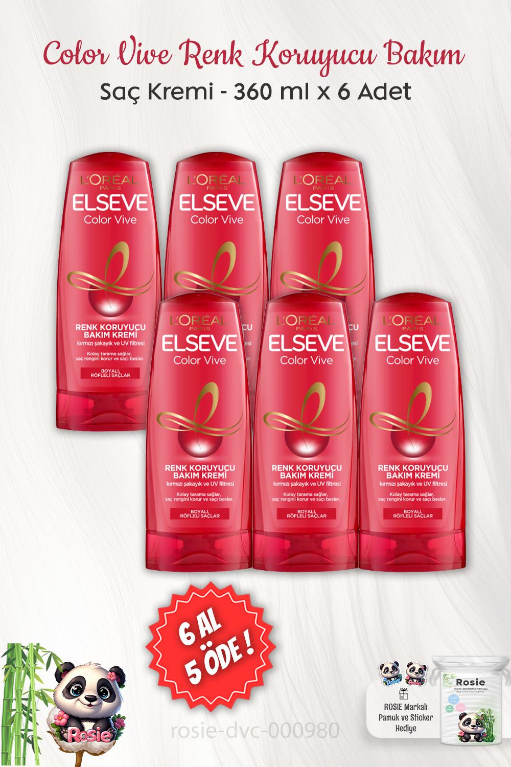 6 AL 5 ÖDE Elseve Color Vive Renk Koruyucu Bakım Kremi 360 ml ve ROSIE