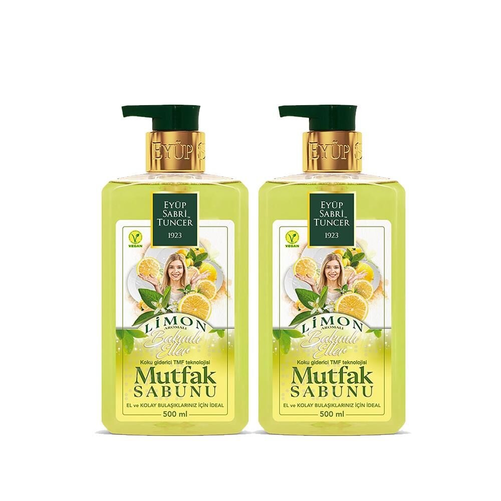 Eyüp Sabri Tuncer Limon Aromalı Mutfak Sabunu 500 ml x 2 Adet + Magic Sünger