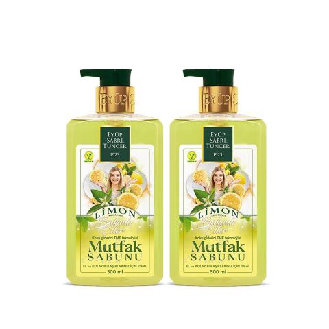 Eyüp Sabri Tuncer Limon Aromalı Mutfak Sabunu 500 ml x 2 Adet + Magic Sünger