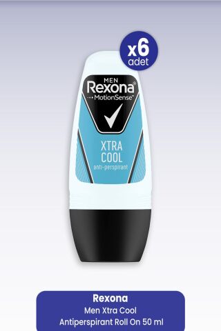 Rexona Men Xtra Cool Antiperspirant Roll On 50 ml x 6 Adet