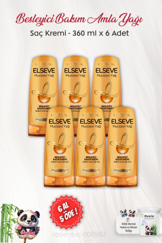 6 AL 5 ÖDE Elseve Mucizevi Yağ Besleyici Bakım Kremi Amla Yağı 360 ml ve ROSIE