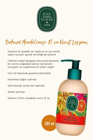 Bodrum Mandalina Krem 50 ml, Kolonya 1 lt, Losyon 280 ml ve Rosie Hediye