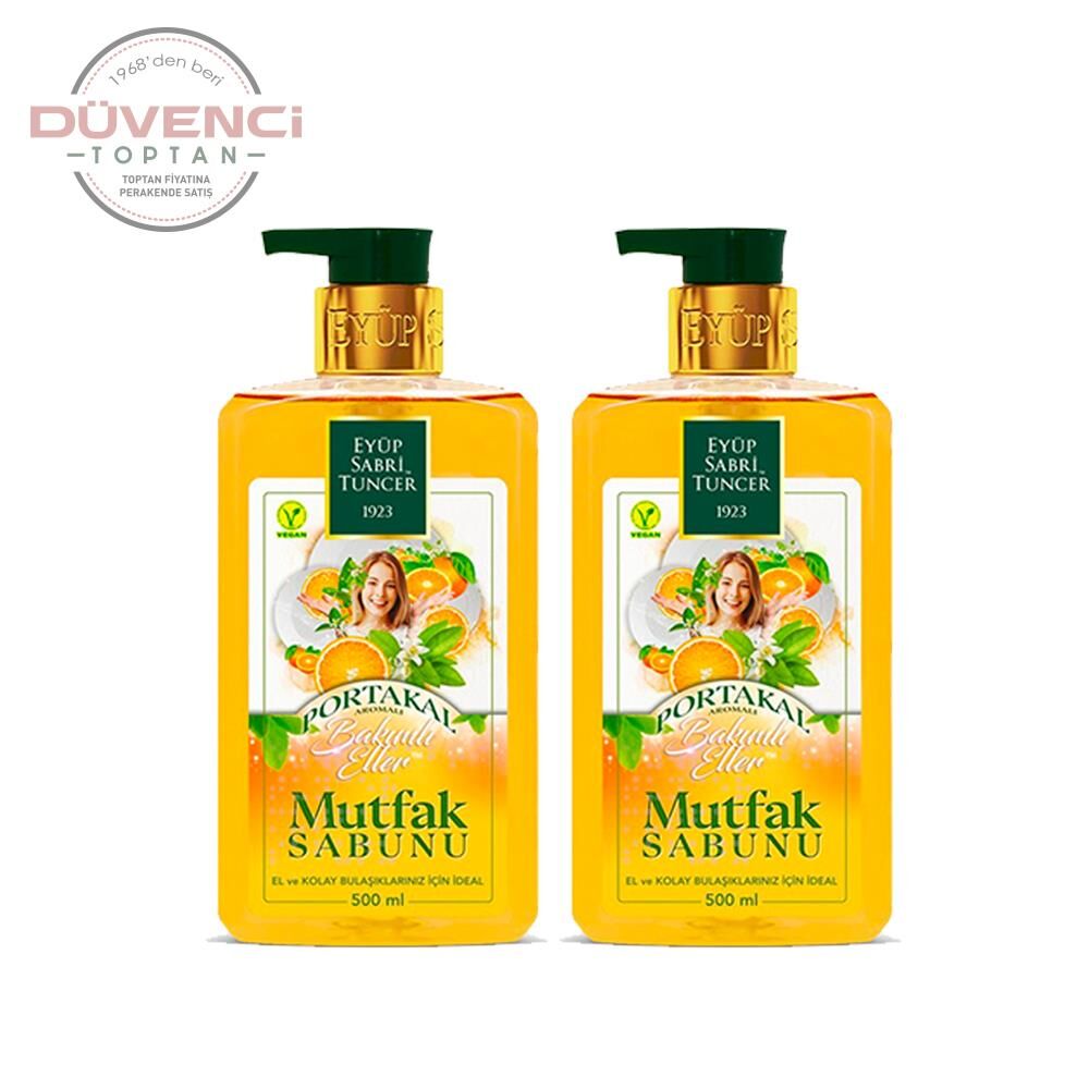 Eyüp Sabri Tuncer Portakal Aromalı Mutfak Sabunu 500 ml x 2 Adet + Magic Sünger