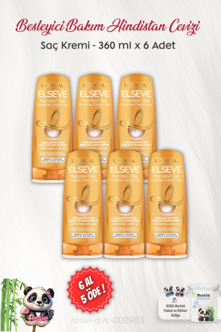 6 AL 5 ÖDE Elseve Mucizevi Yağ Besleyici Bakım Kremi Hindistan Cevizi 360 ml ve ROSIE