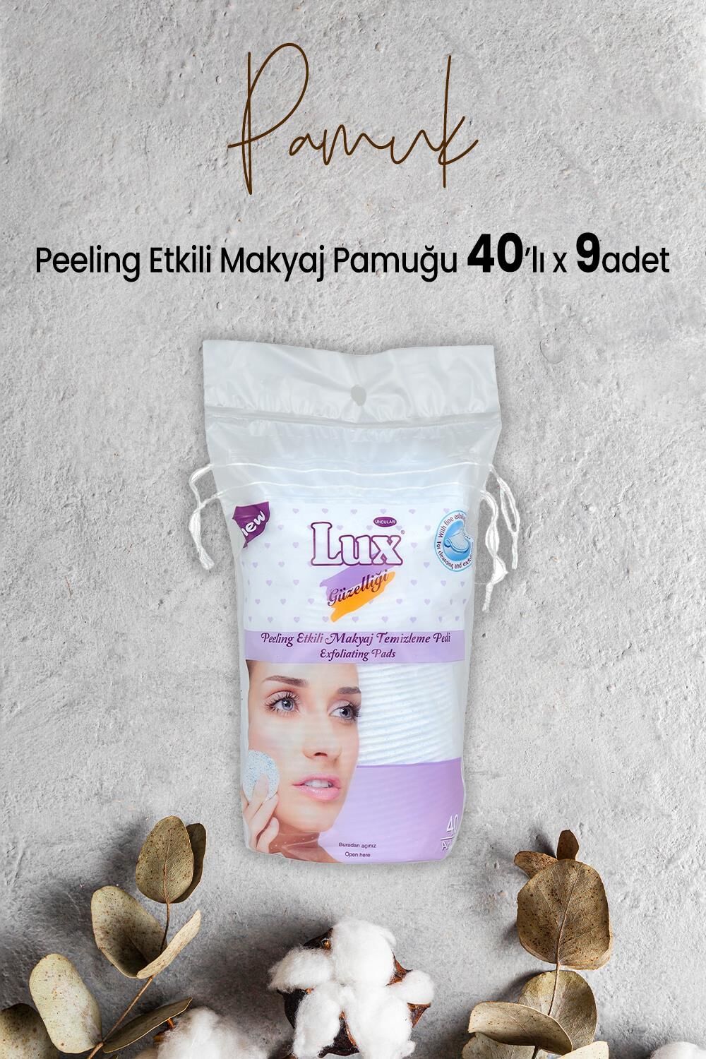 Lux Peeling Etkili Makyaj Pamuğu 40' lı x 9 Adet
