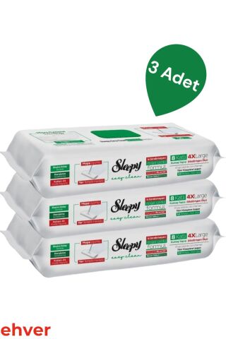 Sleepy 3'lü Easy Clean Beyaz Sabunu Katkılı Mopa Uyumlu Yer Temizlik Havlusu (150 YAPRAK)