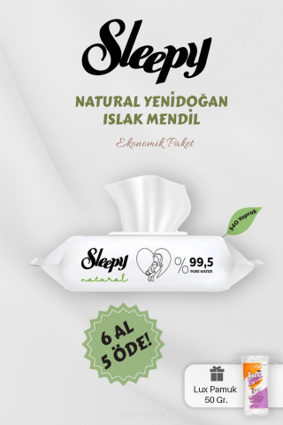 Yenidoğan 90' lı Islak Mendil 6 AL 5 Öde Hediyeli