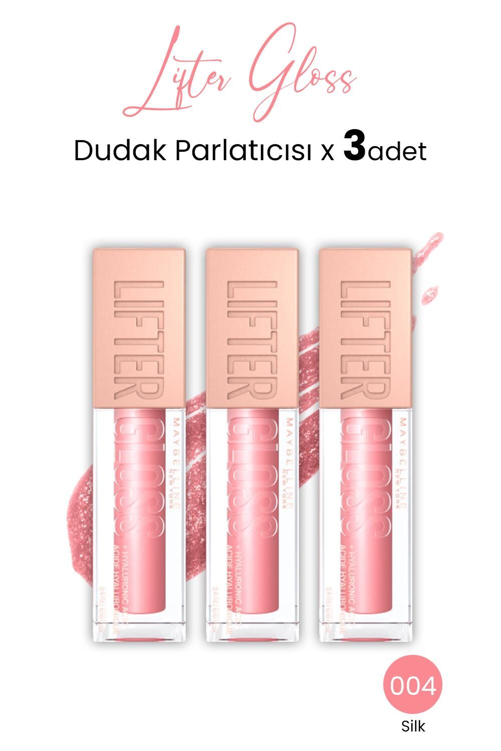 Maybelline New York Lifter Gloss Dudak Parlatıcısı 004 Silk x 3 adet