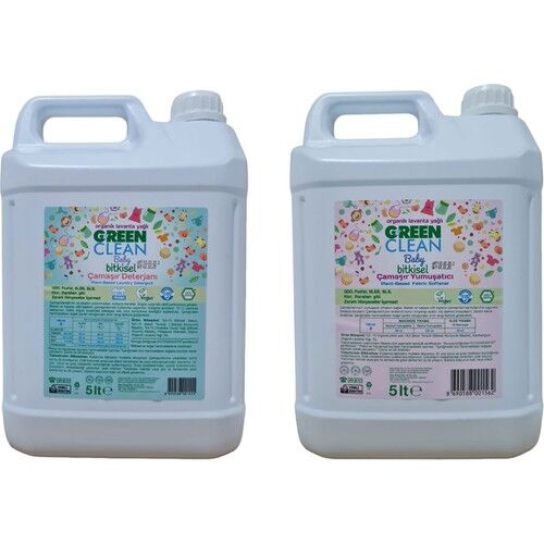 Green Clean Baby 2'li Set Çamaşır Deterjanı ve Yumuşatıcı 5 Lt