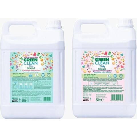 Green Clean Baby 2'li Set Çamaşır Deterjanı ve Yumuşatıcı 5 Lt
