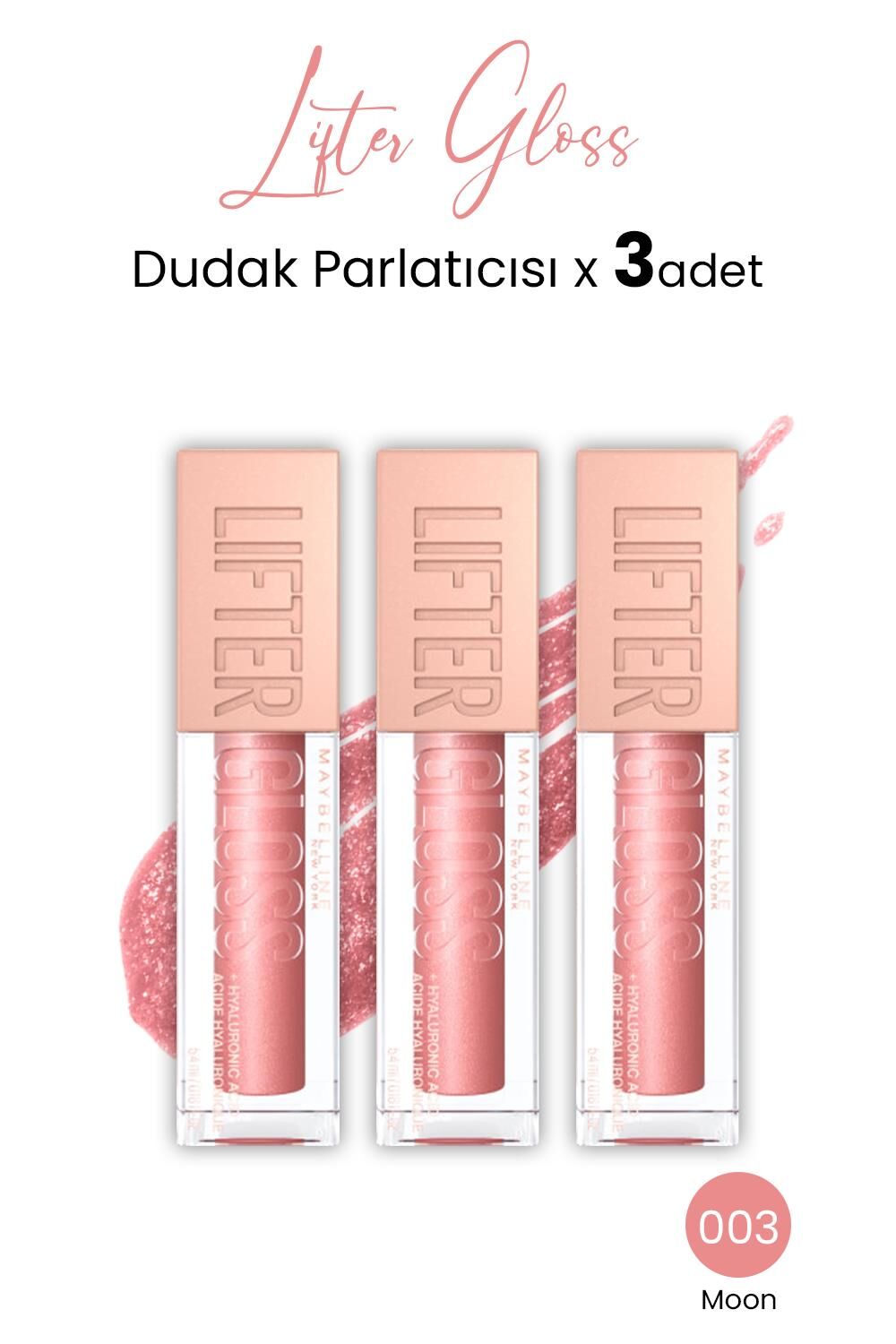 Maybelline New York Lifter Gloss Dudak Parlatıcısı 003 Moon x 3 adet