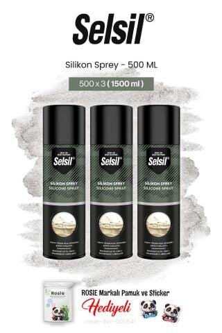 Selsil 3'lü Silikon Sprey, 500 ml ve rosie pamuk