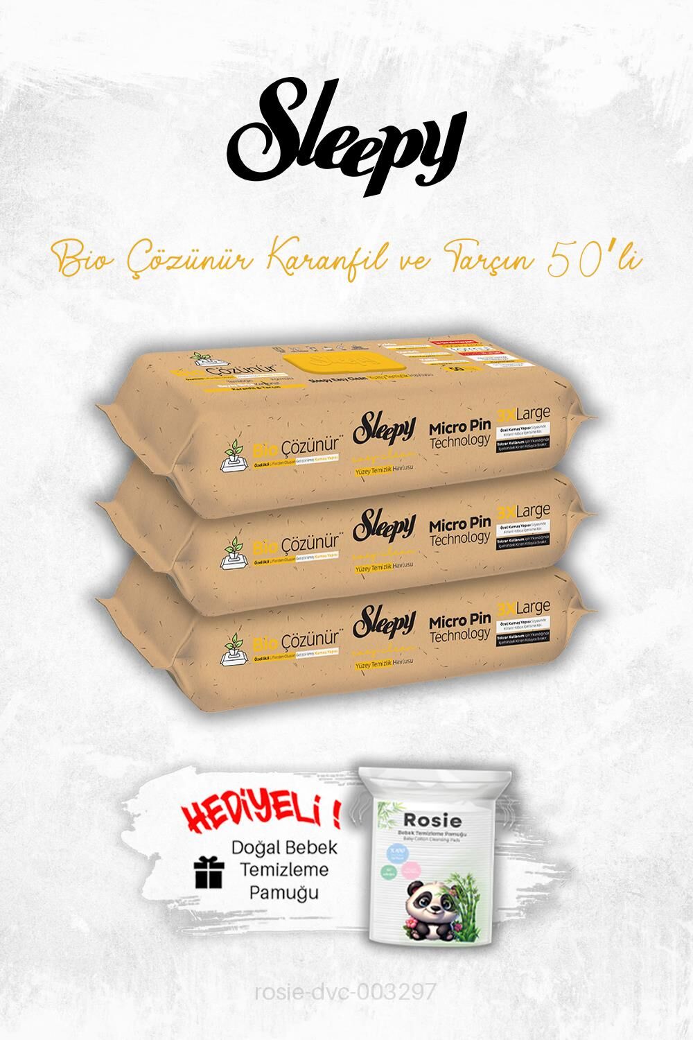 Sleepy 3'lü Bio Çözünür Karanfil ve Tarçın 50'li ve ROSIE