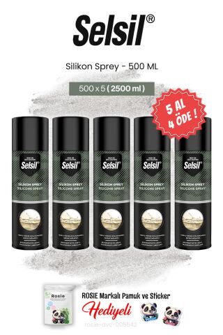 Selsil 5 AL 4 ÖDE Silikon Sprey, 500 ml ve rosie pamuk