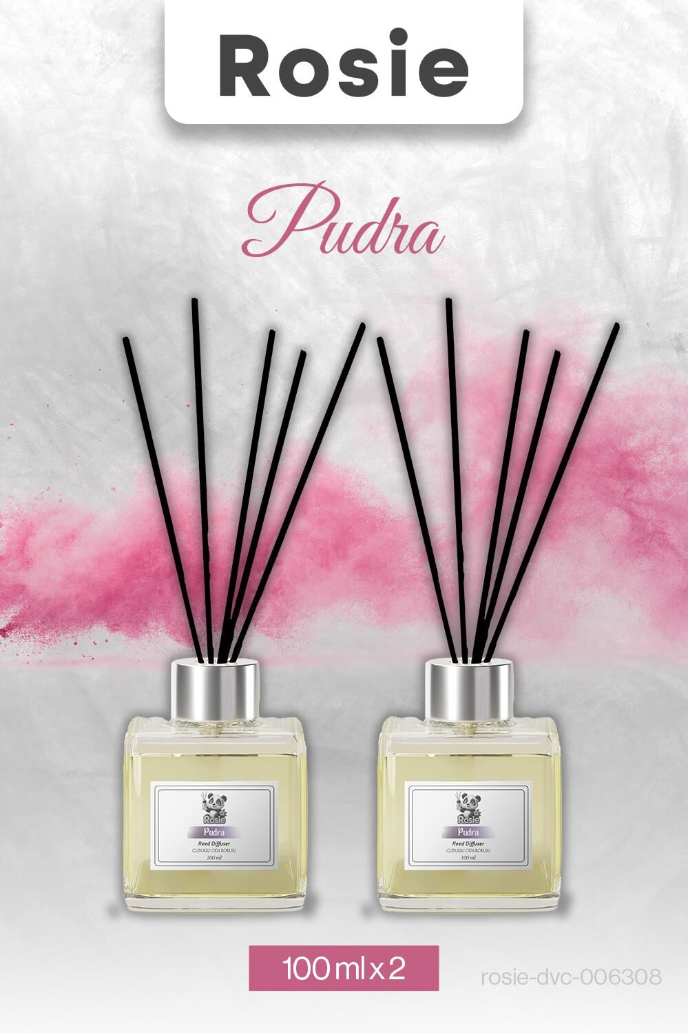 Rosie Pudra 2 adet Çubuklu Oda Kokusu 100 ml