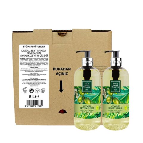 Ayvalık Zeytin Çiçeği Doğal Zeytinyağlı Sıvı Sabun Seti 6 LT