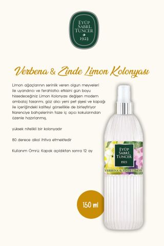 Eyüp Sabri Tuncer Verbena & Zinde Limon Kolonyası 150 ml