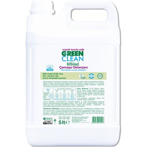 Green Clean Çamaşır Deterjanı Lavanta Yağlı 5 lt