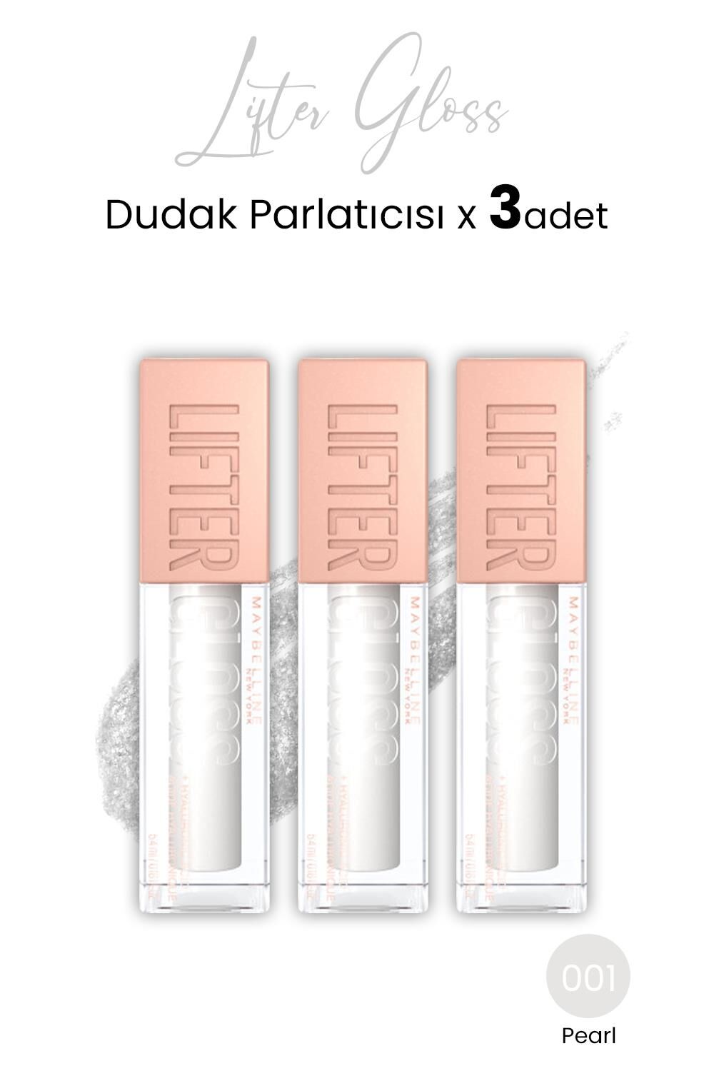 Maybelline New York Lifter Gloss Dudak Parlatıcısı 001 Pearl x 3 adet