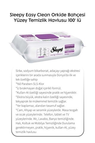 Sleepy Orkide Bahçesi Yüzey Temizlik Havlusu 100' lü X 4 ve Rosie Pamuk