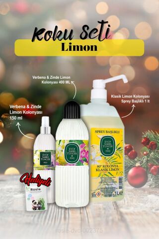 Eyüp Sabri Verbena & Zinde 2'li Kolonya ve 1 lt Sprey Başlıklı, Rosie Hediye