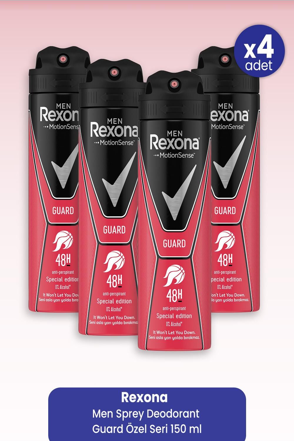 Rexona Men Sprey Deodorant Guard Özel Seri 150 ml x 4 Adet