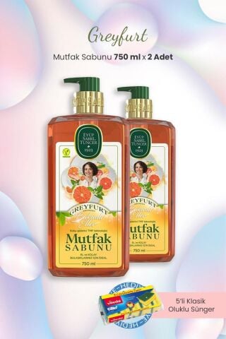 Eyüp Sabri Tuncer Greyfurt 2'li Mutfak Sabunu 750 ml ve Bulaşık Süngeri