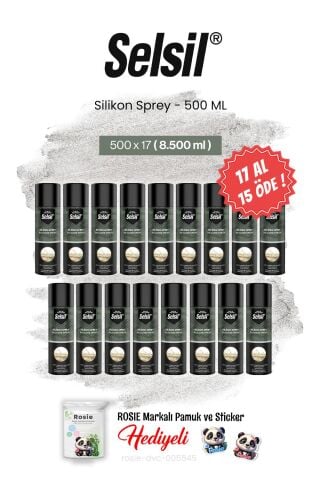 Selsil Silikon Sprey 500 ml, 17 AL 15 ÖDE ve rosie pamuk