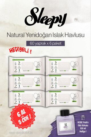 Sleepy Natural Yenidoğan 60'lı 6 AL 5 ÖDE, Rosie Pudra Oda Kokusu
