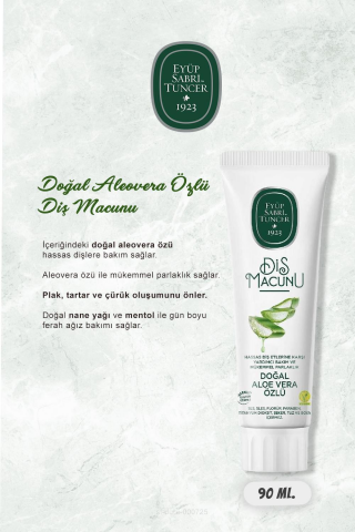 Aloe Vera, Misvak, Ceviz ve Kabuğu, Kakao, Çam Özlü 90 ml Diş Macun Seti ve Rosie