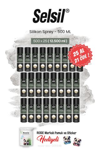 Selsil 500 ml, 25 AL 21 ÖDE Silikon Sprey ve rosie pamuk