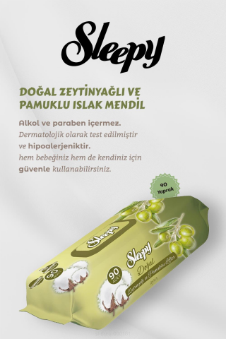 Zeytinyağlı Bebek Mendili 90'lı 12 Paket Yeşil Cold Mix Hediyeli