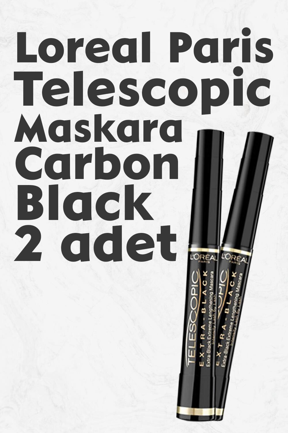 Loreal Paris Telescopic Carbon Black Maskara Siyah x 2 Adet