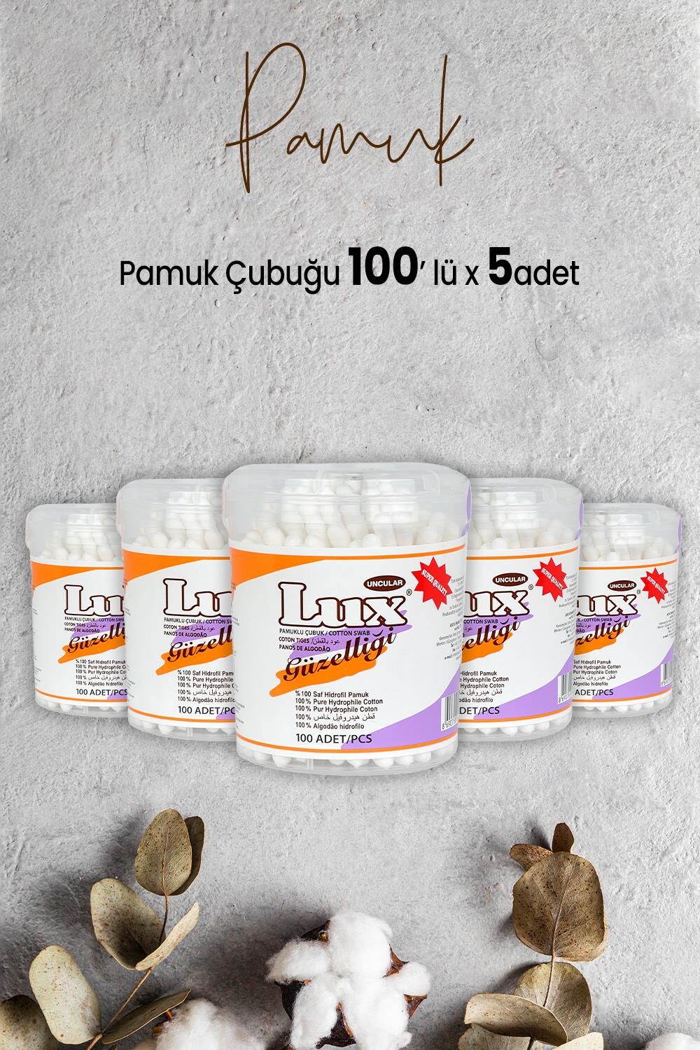 Lux Pamuk Çubuğu 100' lü x 5 Adet