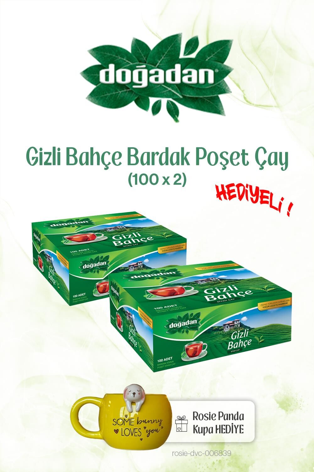 Doğadan 2x Bardak Poşet Çay 100'lü Gizli Bahçe ve ROSIE
