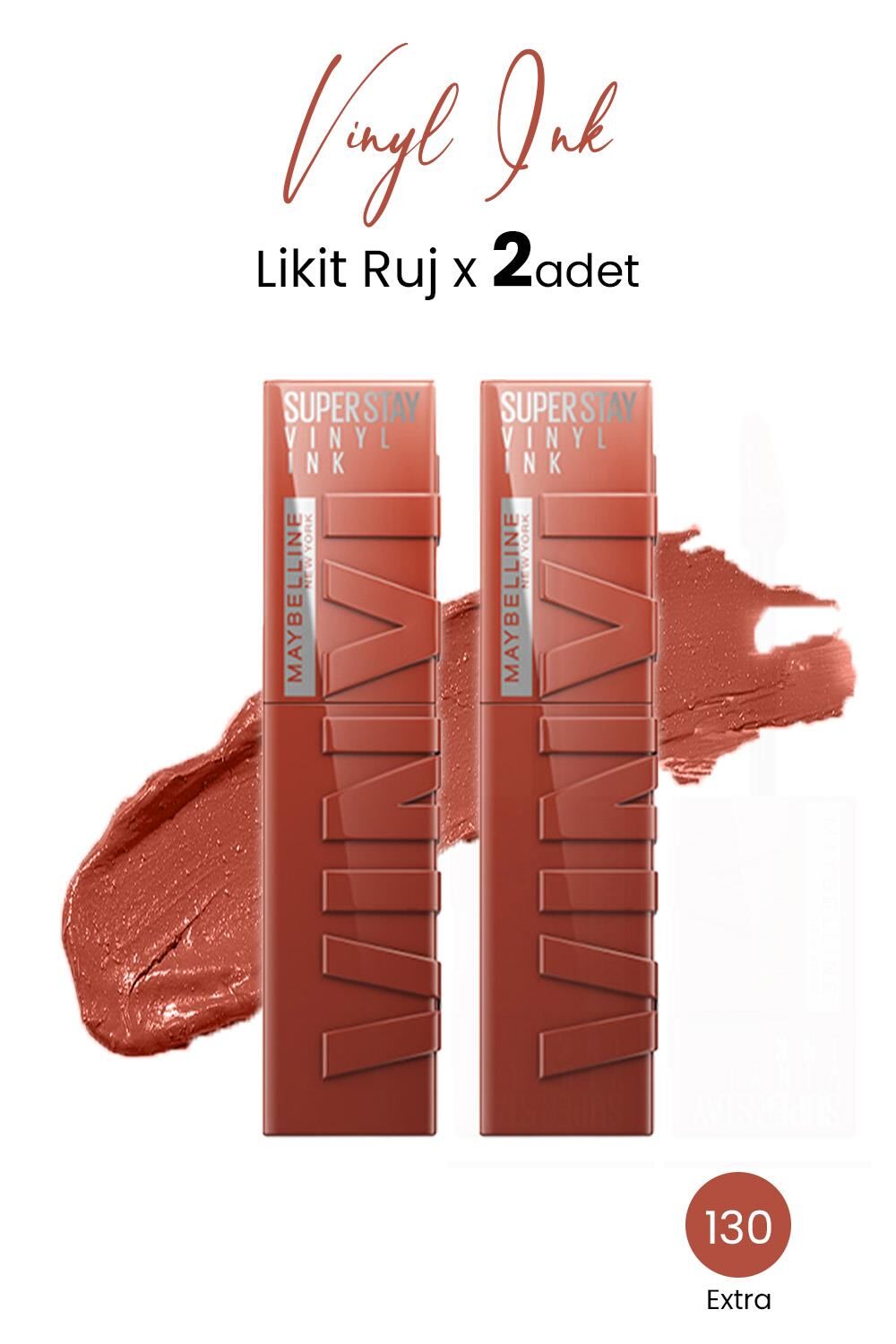Maybelline New York Super Stay Vinyl Ink Likit Ruj 130 Extra x 2 adet