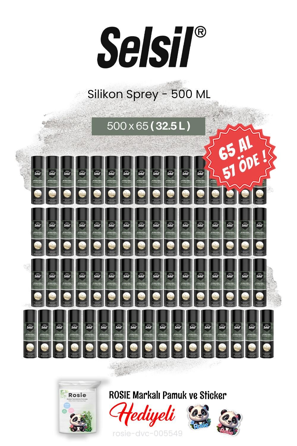 Selsil 65 AL 57 ÖDE, 500 ml Silikon Sprey ve rosie pamuk