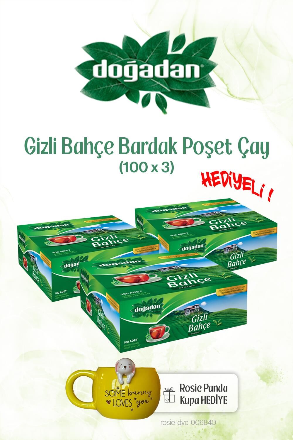 Doğadan 3x Bardak Poşet Çay 100'lü Gizli Bahçe ve ROSIE