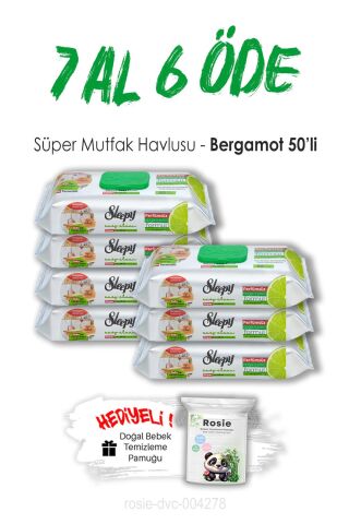 7 AL 6 ÖDE Sleepy 50'li Bergamotlu Süper Mutfak Havlusu ve ROSIE