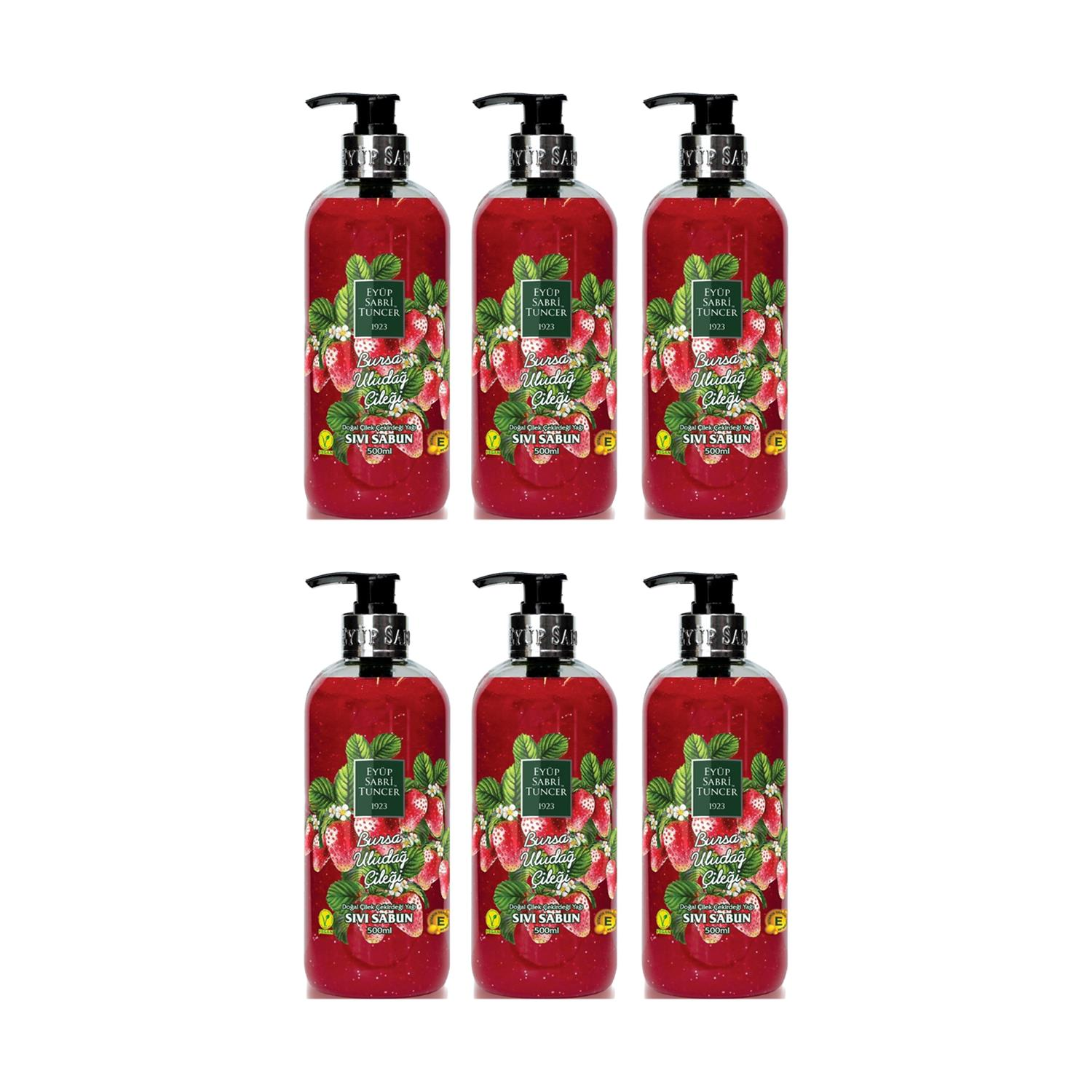 Eyüp Sabri Tuncer Bursa Uludağ Çileği Sıvı Sabun 500 ml x 6 Adet