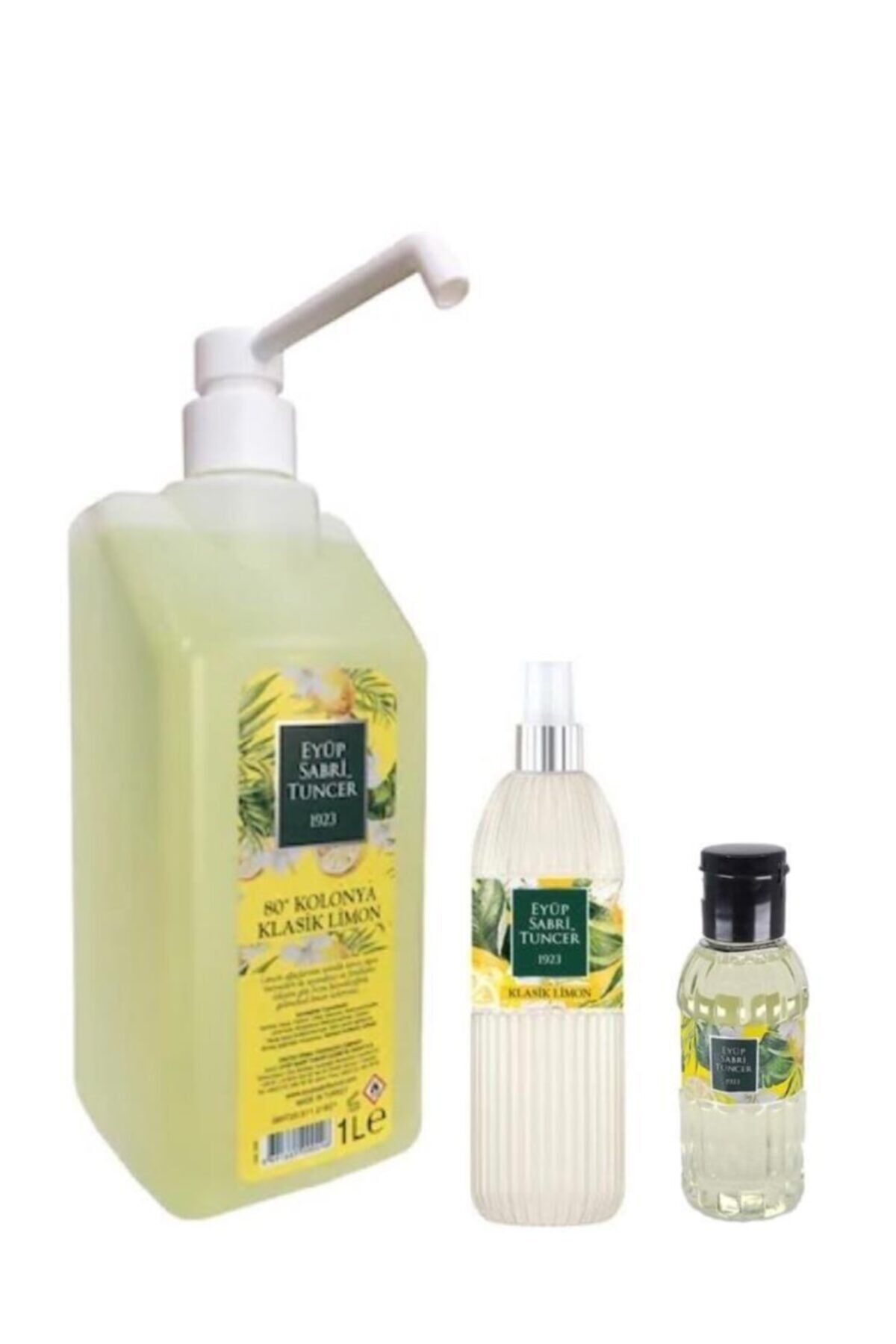Eyüp Sabri Tuncer Klasik Limon Kolonyası 1 Litre Sprey, 150 ve 50 ml - Pet Şişe