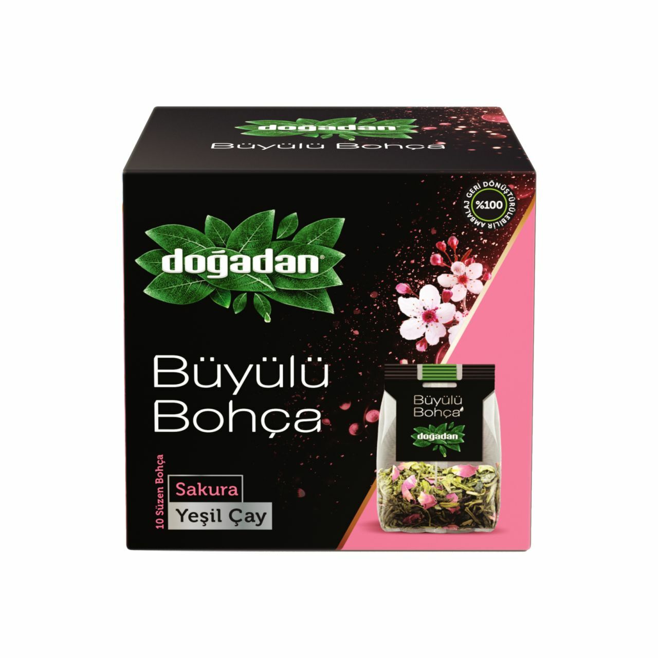 Doğadan Büyülü Bohça Sakura Yeşil Çay 10'lu 12 G