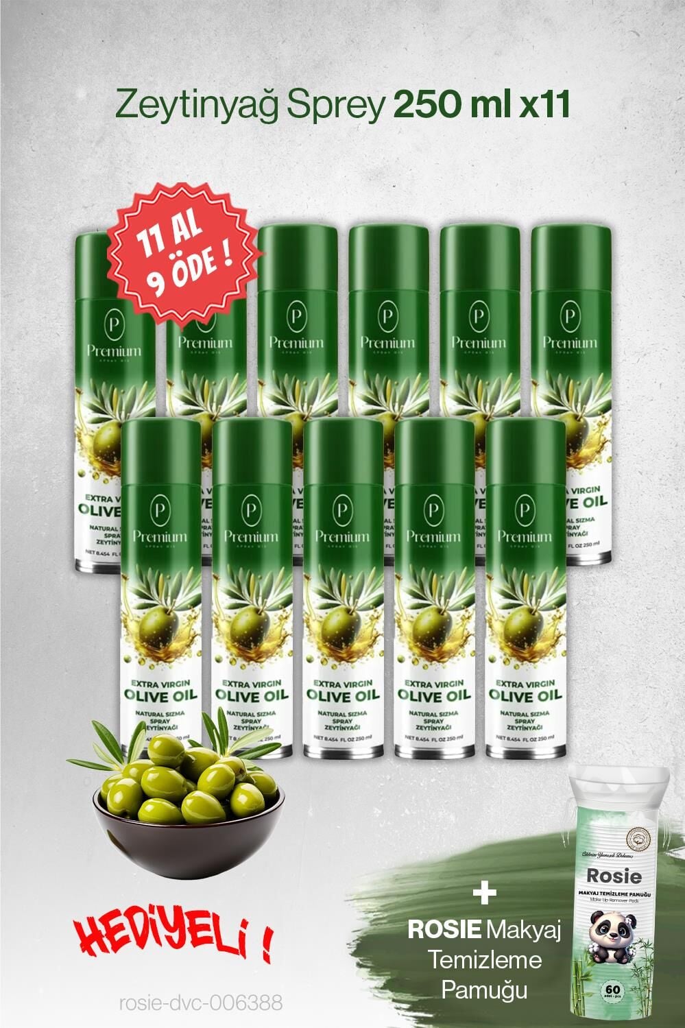 Premium 11 AL 9 ÖDE, 250 ML Zeytinyağ Sprey, Hediyeli