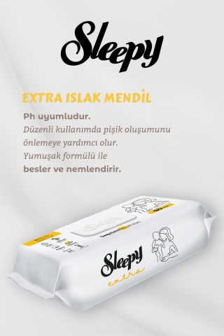Extra Islak 90' lı Bebek Havlusu 12 Paket Mavi Cold Mix Hediyeli